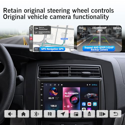 Radio para auto con pantalla táctil 7 pulgadas Android 14 miniatura 5