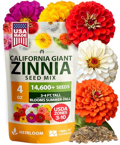 HOME GROWN Zinnia Seeds for 2026 - California Giant Mix