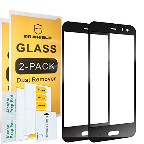 Mr.Shield [2-PACK] Designed For HTC U11 Life [Japan Tempered Glass] [9H Hardness] [Full Cover] Screen Protector with Lifetime Replacement