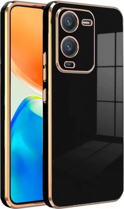 KARWAN®️ Luxury 6D Chrome Back Cover Case Compatible for Vivo V25 Pro 5G |Slim Shockproof Soft TPU | Raised Lips Protection | Camera Protection | Stylish Back Case and Cover |-Black (B0BMXMJ3TG) Amazon Price History, Amazon Price Tracker