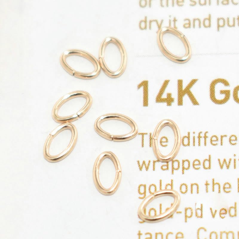 14K Gold gefüllte offene ovale Biegeringe zur Herstellung von DIY-Schmuckstücken-50 Stück-20,5gax4,1x6,4mm