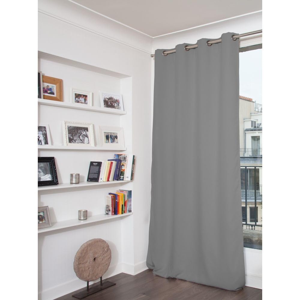 Moondream Tenda Anti-Rumore, Isolamento 3 in 1 Acustico/Termico/Oscurante, Tecnologia Brevettata, Grigio - Stratus, 145 x 260 (LxH) cm, Occhiello (1 Tenda)