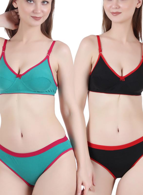 Image of Cotton Lingerie Set for Women | Bra Panty Set for Women | Fancy Undergarments for Women Bra Panty | Stylish Innerwear for Women Combo | Bikni Women's wear Honeymoon | Bra Panty Combo Pack .