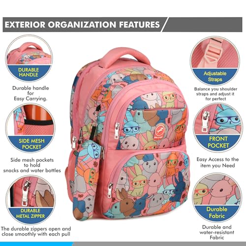 Image of Chris & Kate Premium 32 L Multi-Print School Bag for Boys Girls and Kids Spacious Interiors Casual Backpack Perfect for School, College, Everyday Use Includes Free Stationery Pouch and Rain Dust Cover