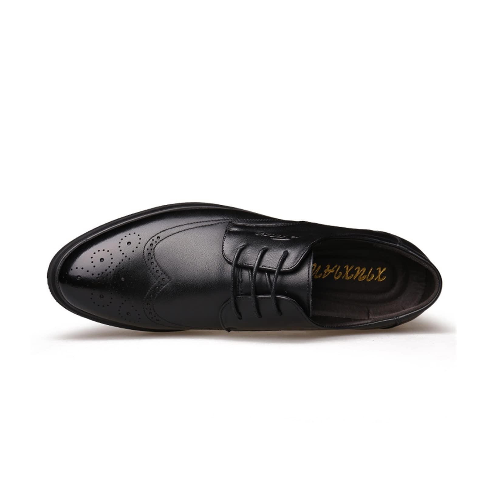 CARZE Obuwie męskie Brytyjskie buty biznesowe Formalne skórzane buty Broquechamp Men's Shoes buty męskie(Black,43)
