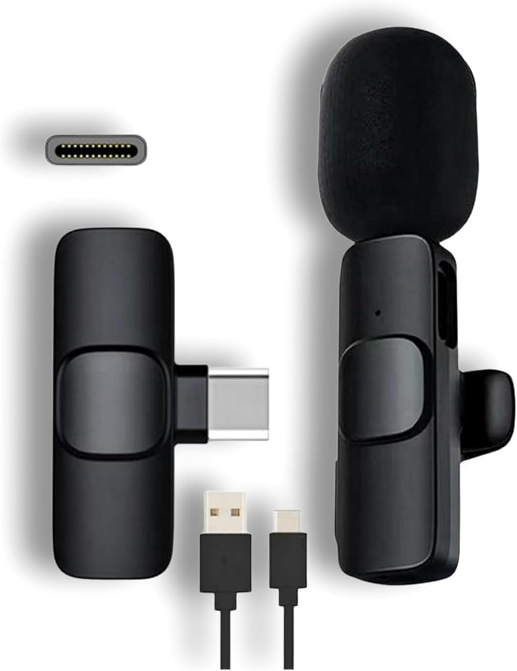 PerfX 4 in 1 K8 Wireless Microphone, Mini Portable Recording Clip Mic with Receiver for All Type-C, Micro U Mobile Phones Camera Laptop for Vlogging YouTube Online Class, Zoom Call(K8)