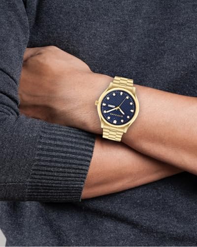 Image of Giordano Analog Watch for Men with Two-Tone Stainless Steel Strap & Textured Dial, Day-Date Display, Elegant Casual Style