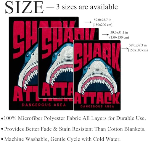 Couverture polaire requin idée cadeau originale plaid microfibre doux 150x100cm