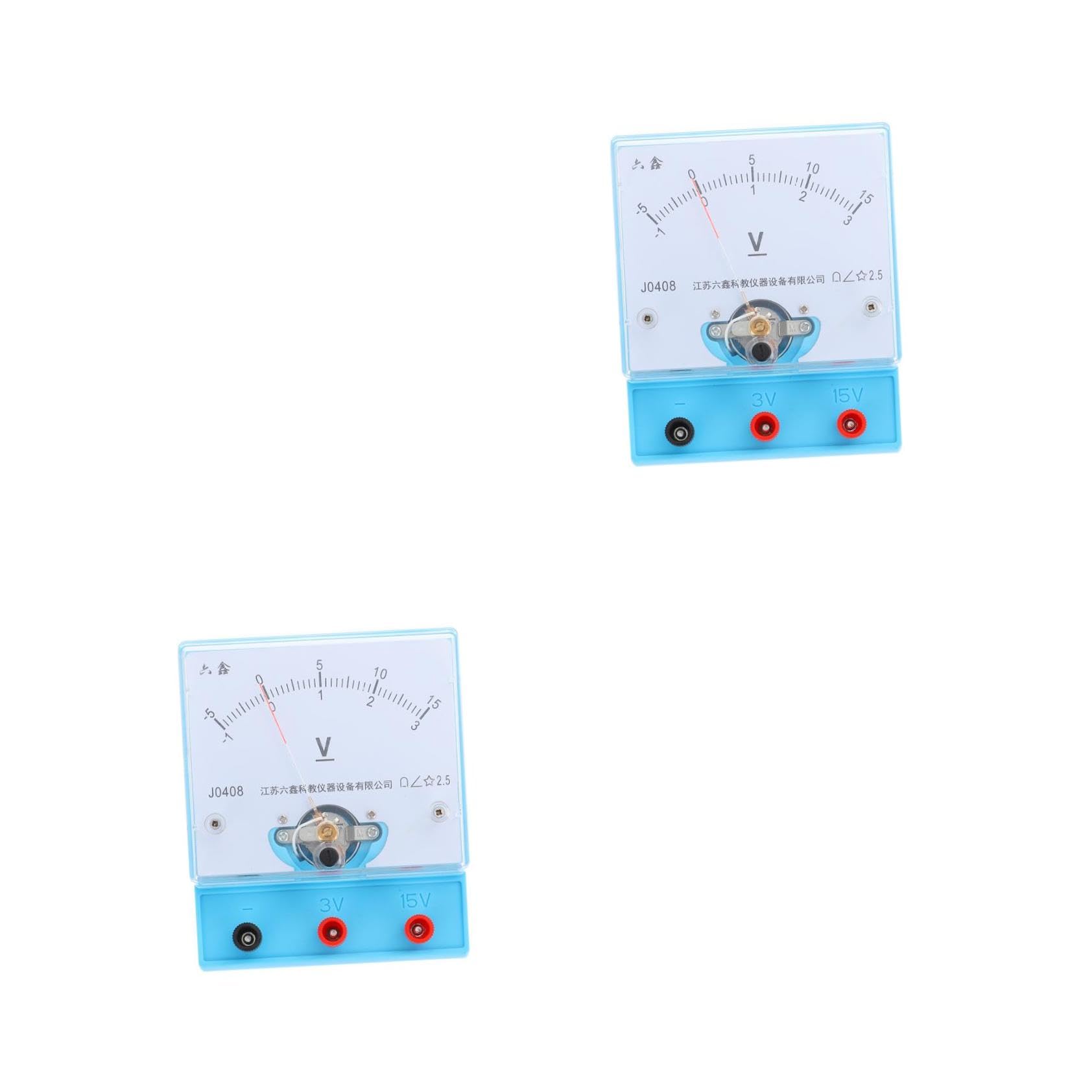 HOMSFOU 2piezas Voltímetro De Enseñanza Press-type Para Experimentos De Física Instrumento De Medición y Portátil