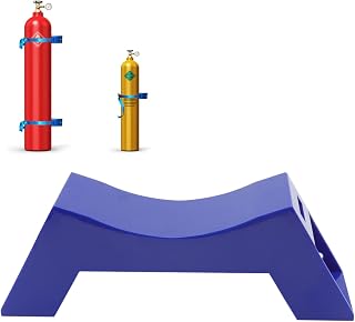 Gas Cylinder Holder, Plastic Wall Mounted Tank Holder Gas Bottle Fixed Bracket with Expansion Screw Safety Strap for Rv Water Softener (Blue)