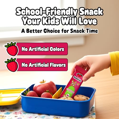 Image of Snakkidz Organic Granola Bars, Strawberry, Seed oil free,15 Bars | Nut-Free & Allergen-Free, Low Sugar Per Serving, Made with Avocado Oil, Individually Wrapped, On the Go Kid's Snack