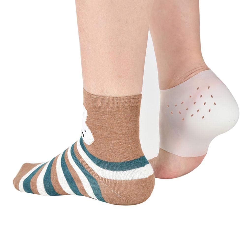 Pedimend silicone altezza aumentare scarpe inserti (2PAIR – 4pcs) | tallone solette | fascite plantare silicone Heel Protector Sock | unisex | Foot Care