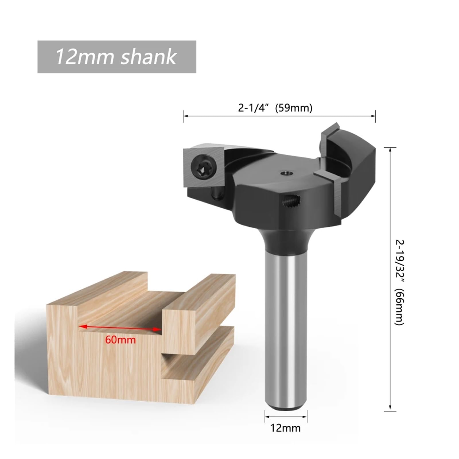 Bity routera Frez do napawania typu Spoilboard 12 mm 1/2" Chwyt Wymienne płytki do strugania Frezy czołowe Frezy czołowe typu wkładki Spoilboard CNC Frezy do napawania do drewna (chwyt 12 mm, pojedync