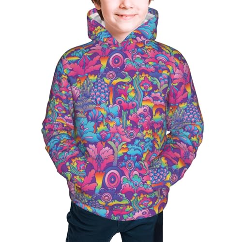 Vintage Psychedelic Flower Kid Hoodies Boys Sweatshirts Girls Pullover with Pocket3