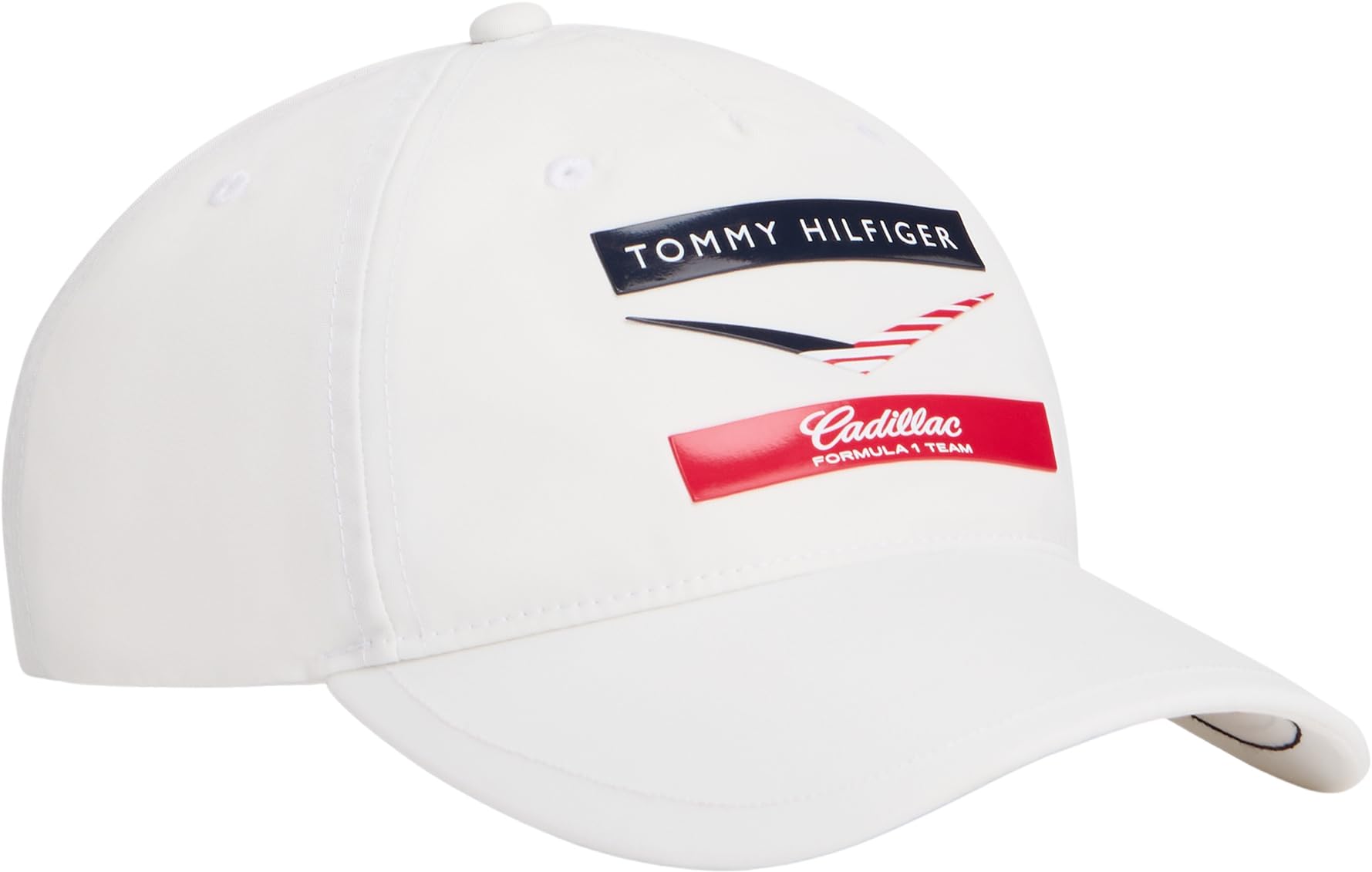 Tommy Hilfiger Unisex Cap TH X Cadillac F1 Chevron with Branding, White (Optic White), One Size