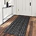 Seavish Black Laundry Room Rug, 2'x4.2' Chindi Rug, Low Pile Cotton Woven Decorative Bohemian Hallway Throw Runner Rugm Small Area Rug for Bedroom Kitchen Sink Bathroom