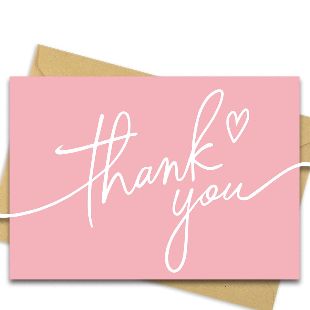 32 Pack 350GSM | Thank You Cards Matching Sealing Stickers with Envelopes | Baby Shower & Wedding Thank You Notes & Cards for Teather,Graduation,Business,Holiday Gifts 3.5x5 inches (Pink Heart)