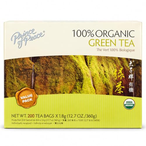 Prince of Peace 100% Organic Green Tea, 200 Tea Bags, Family Size