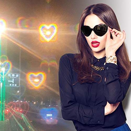 3D-bril met hart-effect, hartvormig vuurwerk, buigbril, speciaal effect, licht, perzikhartvormig licht in liefde… - Image 5