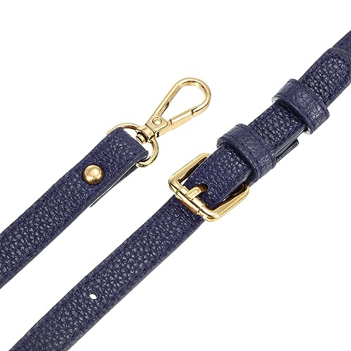 Image of uxcell Purse Strap, Leather Adjustable Replacement Strap for Women's Crossbody Handbags Bag, 0.6 inch Wide, 41-51 inch Long (Blue)