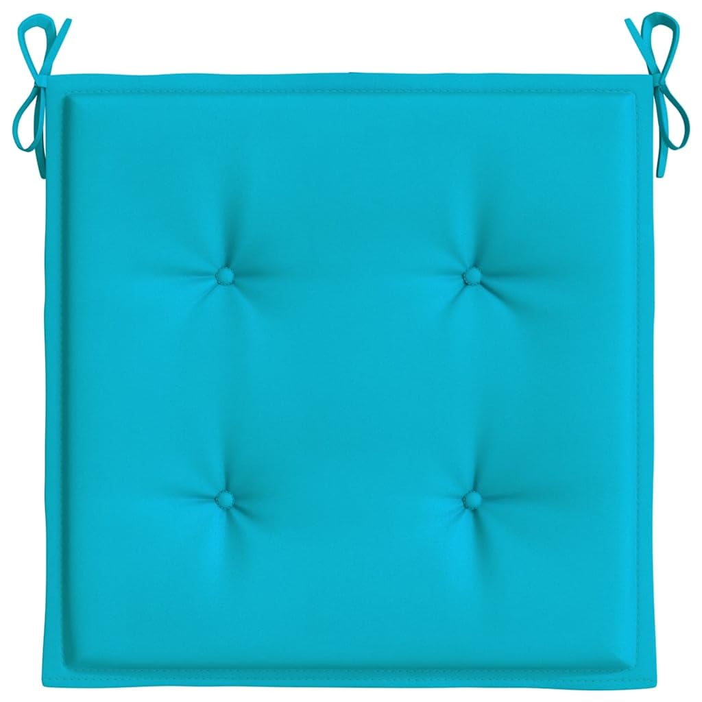 vidaXL Lot de 4 Coussins de Chaise de Jardin, Galettes de Siège Antidérapantes, Décoration Terrasse Patio Extérieur, Turquoise 40x40x4cm Tissu