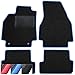 Produktbild moto-MOLTICO Fußmatten Auto Velours Autoteppiche Schwarz Automatten Set 4-teilig passend für Dacia Sandero Stepway I 2013-2018 (Blaue - Ziernähte)