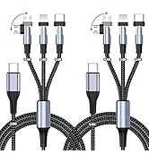 Amazon.co.jp: 3in1 充電ケーブル usbケーブル L字コネクタ 180度回転