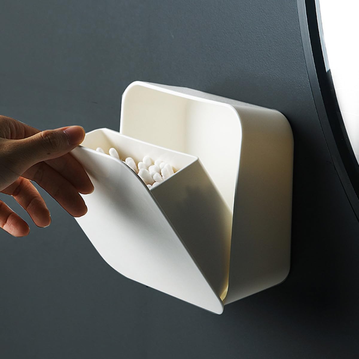 Didiseaon Scatole Portaoggetti da Parete 2 Pezzi senza Foratura per Bagno e Cucina, Contenitori Salvaspazio Multifunzionali in Plastica Sigillata, Organizer Bagno Resistente alla Polvere