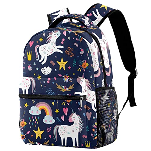Sac à dos de voyage avec porte-bouteille ergonomique licorne