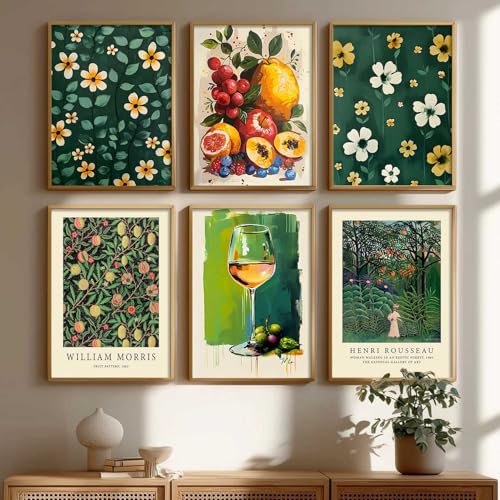 Image of kotart - Floral Wall Art For Wall Decor Living Room Bedroom | Floral Wall Poster With Frames Home Decor Paintings Set of 6 (13X17 INCH, C)