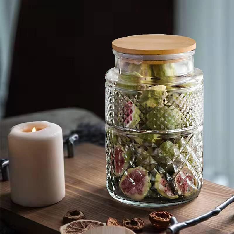 Large Glass Storage Jar, 60 FL OZ Glass Food Storage Containers with Bamboo Lid, Kitchen Containers Cereal Canisters Decorative Jar for Candy Snack Cookies Coffee Tea Nuts Airtight Jars - Image 4