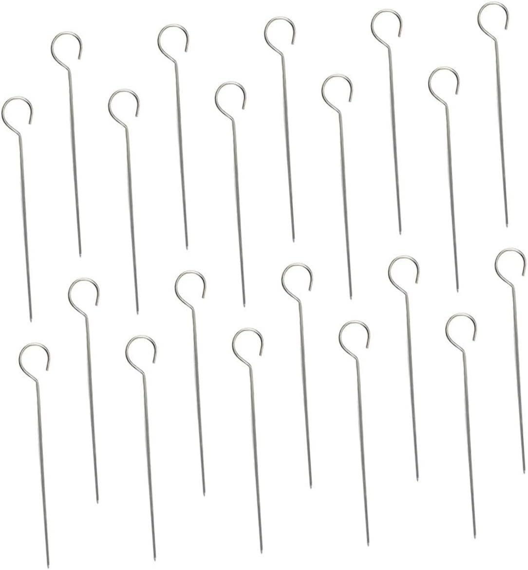 Happyyami 100 Pcs Stainless Steel Goose Tail Needle Stainless Steel Skewers Bbq Skewers Skewers Chicken Meat Skewers Corn Cob Holders Grill Skewers Flat Barbecue Sticks Roast
