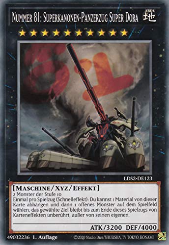 TCG Yugioh-Karte - Nummer 81: Superkanonen-Panzerzug Super Dora - Common - DE - im Set mit Ultrapro Toploader