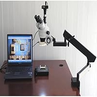 Vista 8 de AmScope SM-6TZ Microscopio de zoom estéreo trinocular profesional, ocular WH10x, aumento de 3.5X-90X, objetivo de zoom 0.7X-4.5X, iluminación