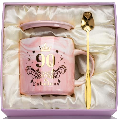 Taza de cerámica marmoleada 400 ml para cumpleaños 90 años miniatura 1