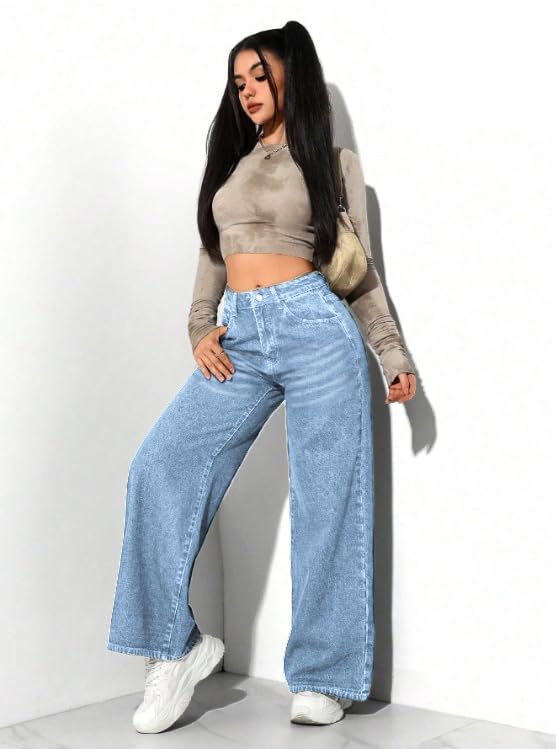 Image of Ben Martin Baggy Jeans for Women || Women,s Loose Jean Pants || Oversized Jean's for Women's || Wide Leg Jean,s for Woman || Casual Jins for Woman's || Loose Jin Pant for Woman,s 3-BM-JJ33