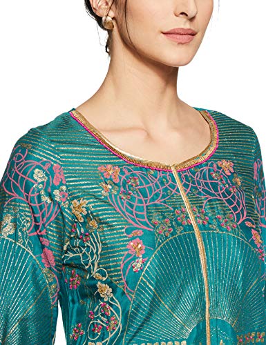 Kurta droite vert ajusté XS pour un vêtement fluide sans volume - 4