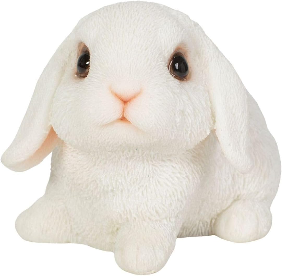 Uvia Sitting American Fuzzy Lop White Light 4.2 x 3.0 x 3.0 inches (10.7 x 7.7 x 7.5 cm) Doll Figurine Figurine Animal Garden Decoration Rabbit H16227-4A