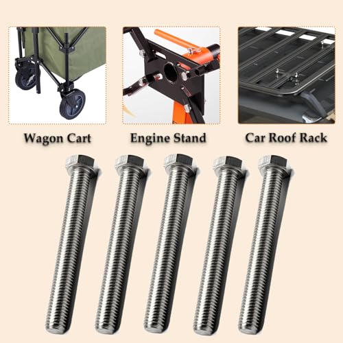 Image of 7PCS M10 Hex Bolts M10x100mm Hex Head Bolts Stainless Steel 304 M10-1.5 Hex Bolt Fully Threaded Hex Tap Bolts Metric Hexagon Head Screw Machine Bolts Right Hand External Hex Drive