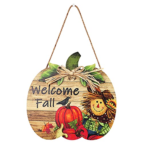 Panneau de Citrouille Rustique en Bois Suspendu pour Décoration d'Automne RLKHXBS