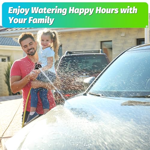 Image of AUTOMAN Garden Hose Nozzle - 2 Pack, 100% Metal High Pressure Spray Nozzle, Labor-Saving Design, Heavy Duty for Garden Watering, Car Washing, Window Cleaning, Pets Bathing