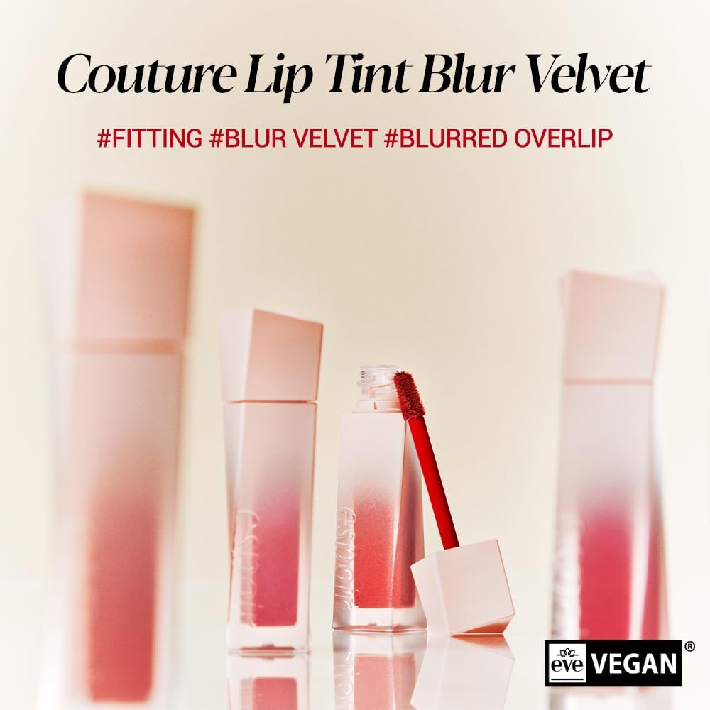 Espoir Couture Lip Tint Blur Velvet #3 Peony 0.19oz | Natural Blurry Color Liquid Lipstick | Long-Lasting Smudge-Proof Fixing Lip Stain | Lightweight Matte Finish without Oil | Korean Lip Makeup - Image 3
