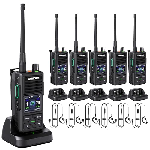 Image of SAMCOM Digital DMR 2 Way Radios Walkie Talkie Long Range GPS Tracking | 50A Commercial UHF Radio Programmable Customized Message Lone Worker Emergency Alert for Industrial Church School Security