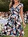 oxiuly Women's Vintage V-Neck Floral Casual Party Cocktail A-Line Dress OX233 (L, Black)