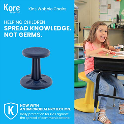 Image of Kore Preschool Wobble Stool, Flexible Seating, Ages 4-5, 12in, Dark Blue | Wiggle chair for classroom and home boosts focus, improves posture, and provides an energy outlet; anti-tip base; Made in USA