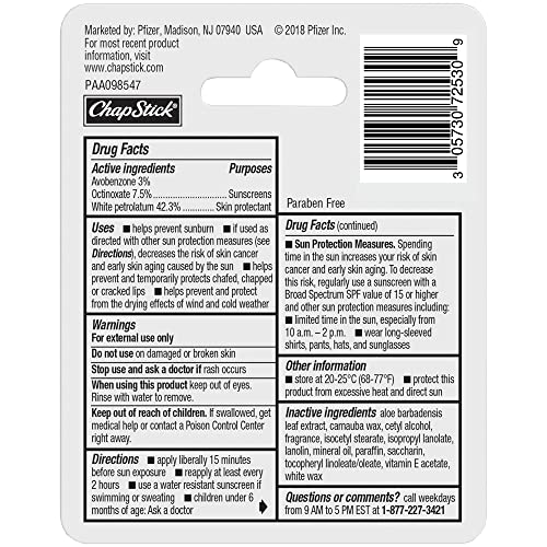 Chapstick F00573072530 Moisturizer Original Lip Balm Tubes thumb #2