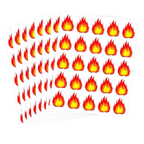 Lot de 200 autocollants en vinyle imperméable en forme de flamme de feu de 2,5 cm pour scrapbooking, décoration, fournitures d'artisanat
