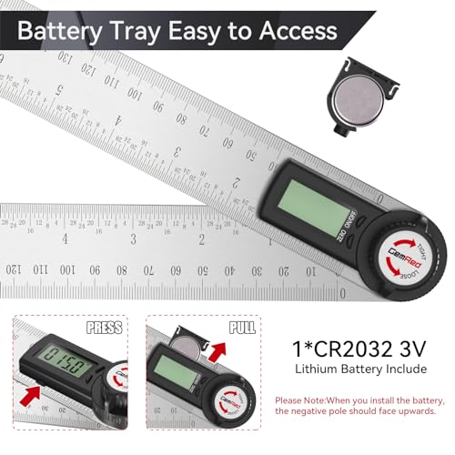 GemRed 82305 Stainless Steel Digital Protractor