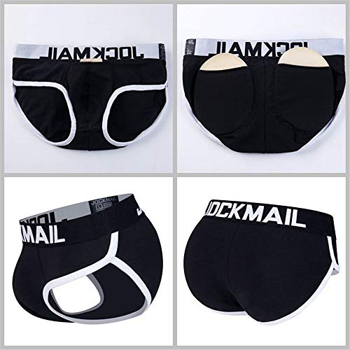 JOCKMAIL Mens Underwear Briefs Sexy Bulge Front + Back buttocks Double Removable Push Up Cup3