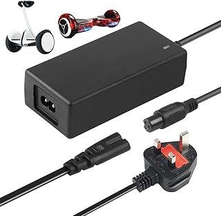 ZOYDP Electric Scooter Charger 42V 2A, Scooter Charger Power Adapter, Hoverboard Charger UK 3 Pin with LED Indicator for Electric Self-Balancing Scooter, Hoverboard, Two Wheel Drifting Board, UK Plug